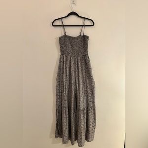 Free People Black Strapless Floral Jumpsuit Sz Small